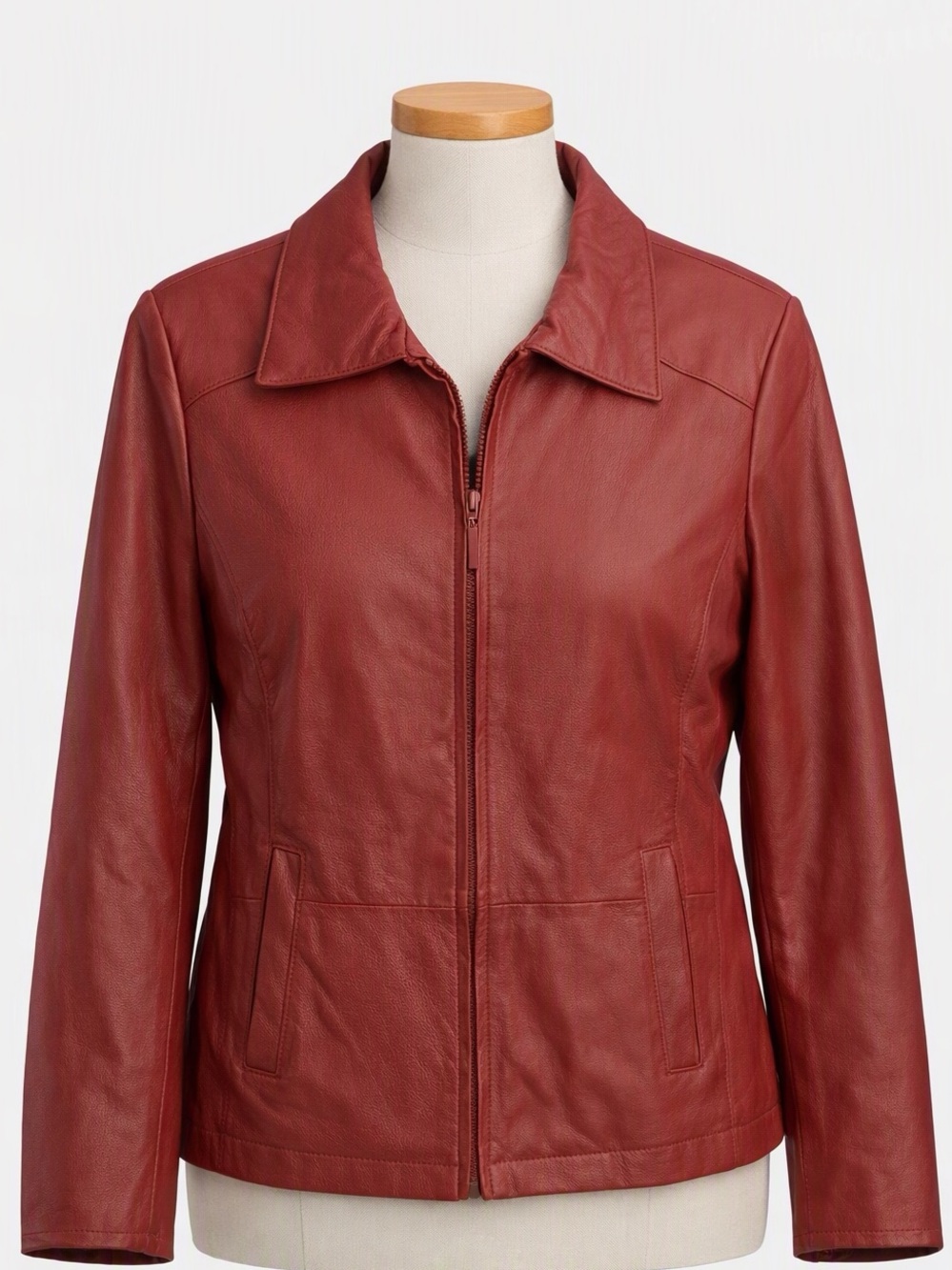 Genuine Leather Fairweater Red Jacket Size Small